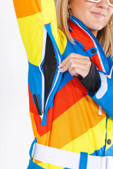 The Groovy Gondola | Orange Retro Swirl Women's One Piece Ski Suit - Shinesty - Flyclothing LLC