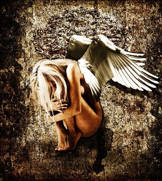 Black Market Art Company Grunge Angel Print
