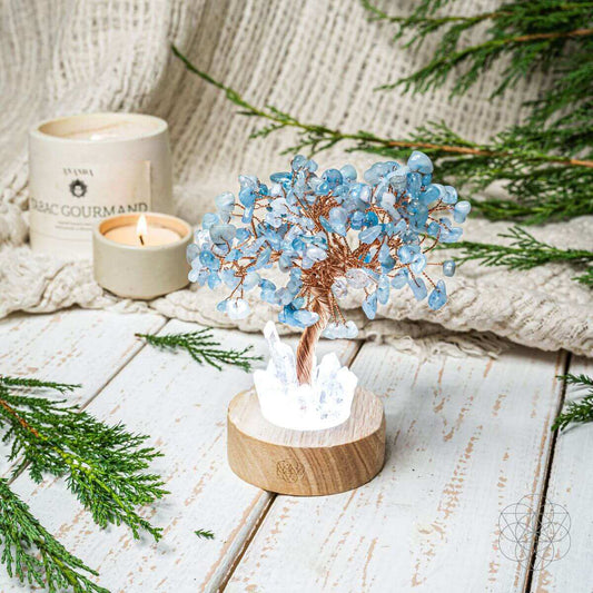 Guardian Angel Lamp of Protection - Aquamarine Tree - Conscious Items - Flyclothing LLC