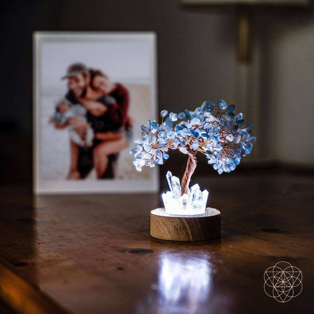 Guardian Angel Lamp of Protection - Aquamarine Tree - Conscious Items - Flyclothing LLC