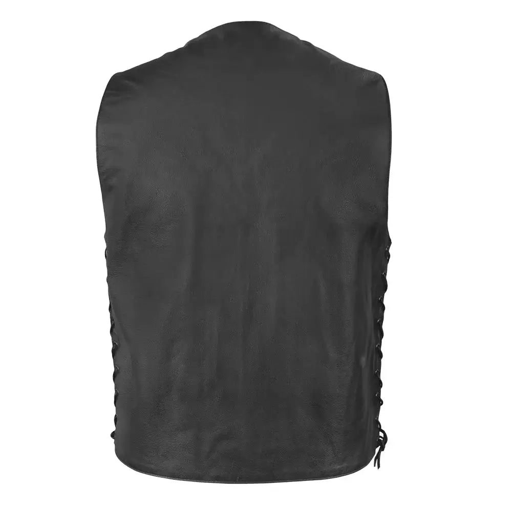 Gun Slinger Men's Motorcycle Western Style Leather Vest - First Manufacturing Company - Flyclothing LLC