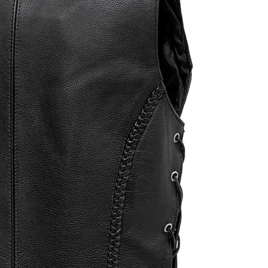 Trinity Women's Motorcycle Western Style Leather Vest - First Manufacturing Company - Flyclothing LLC
