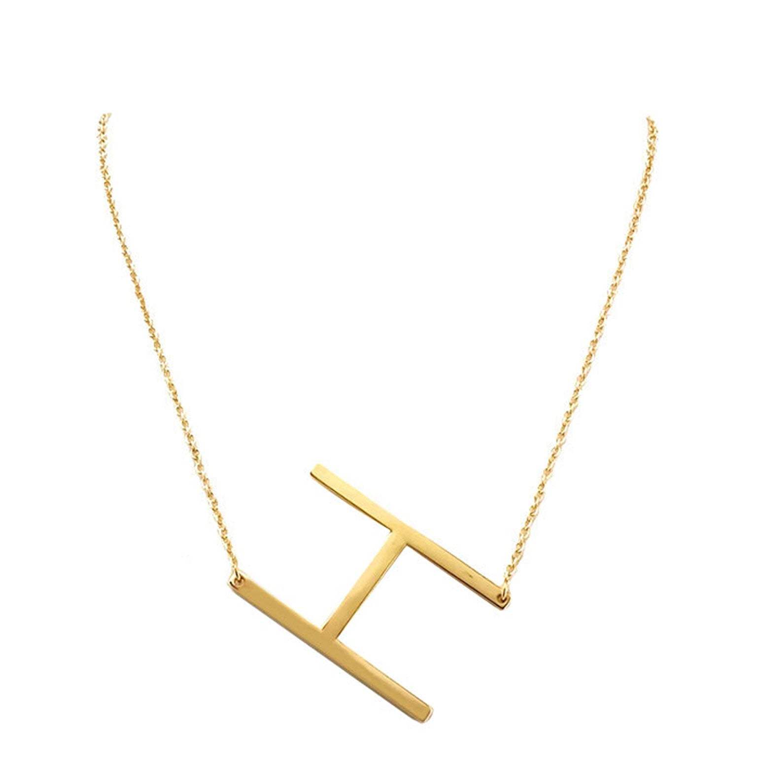 H Monogram Metal Pendant Necklace - Madeline Love - Flyclothing LLC