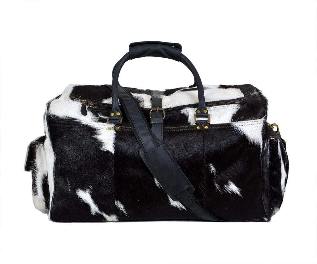 Cowhide Hair on Leather Travel Bag - Classy Leather Bags - Flyclothing LLC
