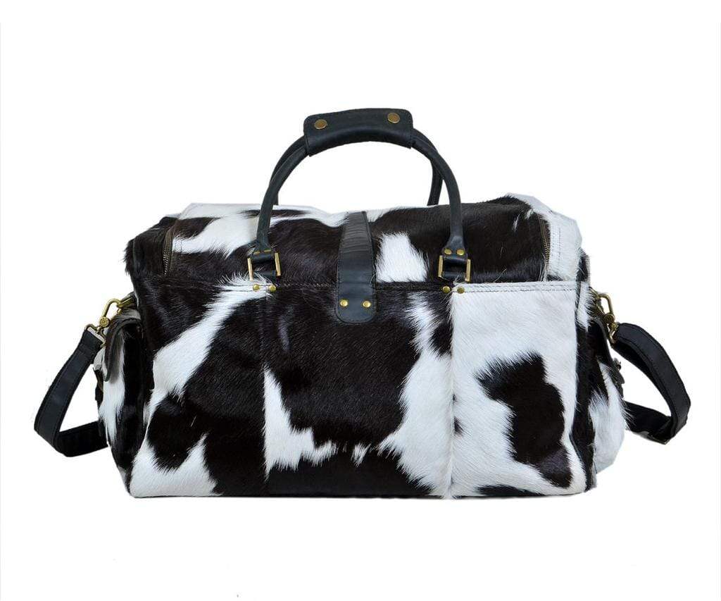 Cowhide Hair on Leather Travel Bag - Classy Leather Bags - Flyclothing LLC
