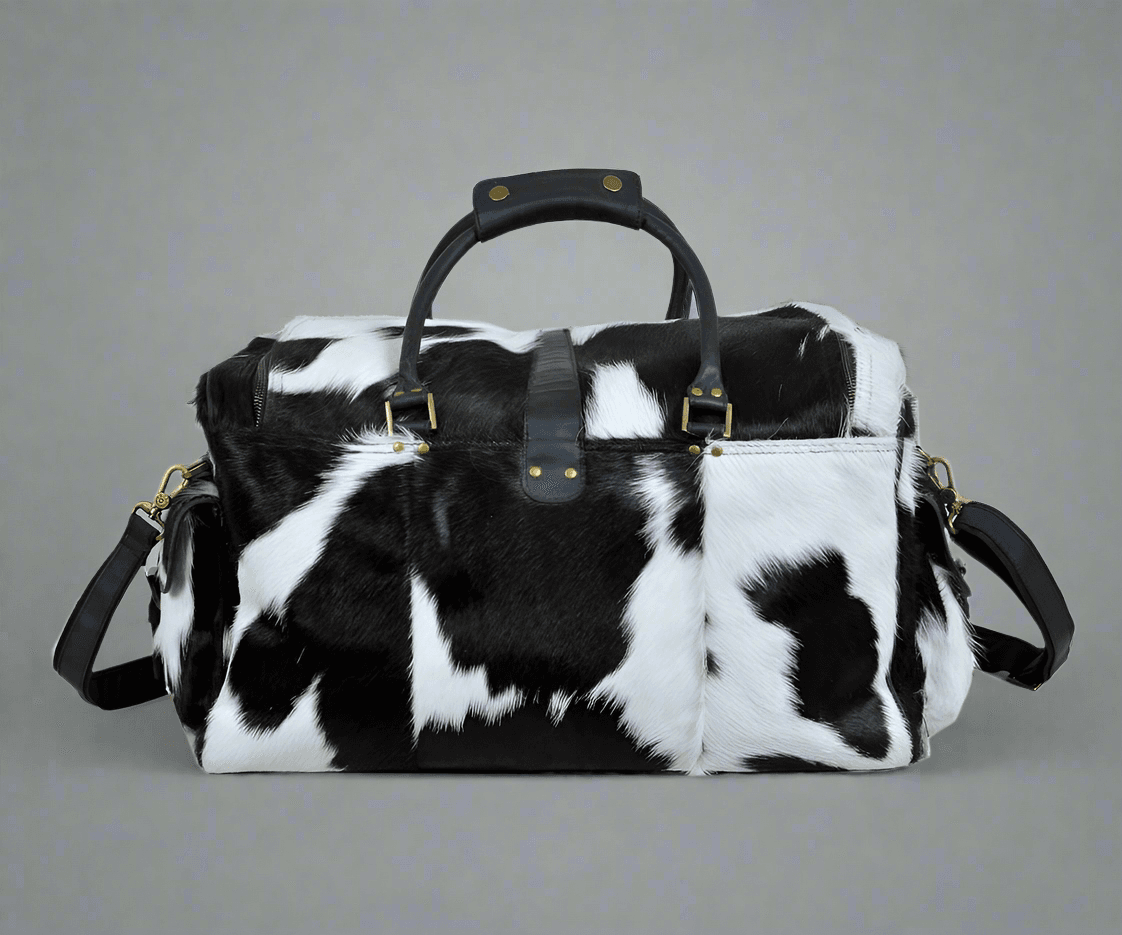 Cowhide Hair on Leather Travel Bag - Classy Leather Bags - Flyclothing LLC