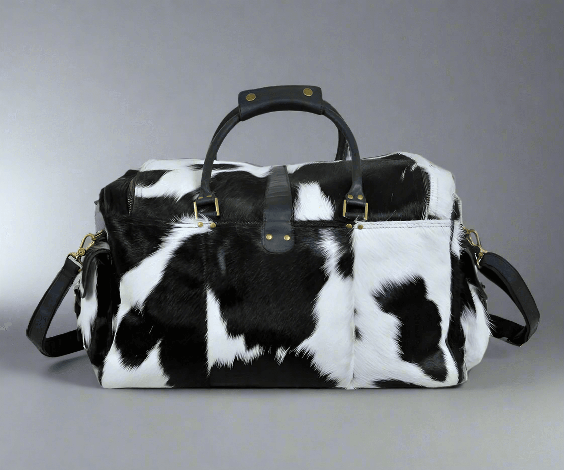 Cowhide Hair on Leather Travel Bag - Classy Leather Bags - Flyclothing LLC