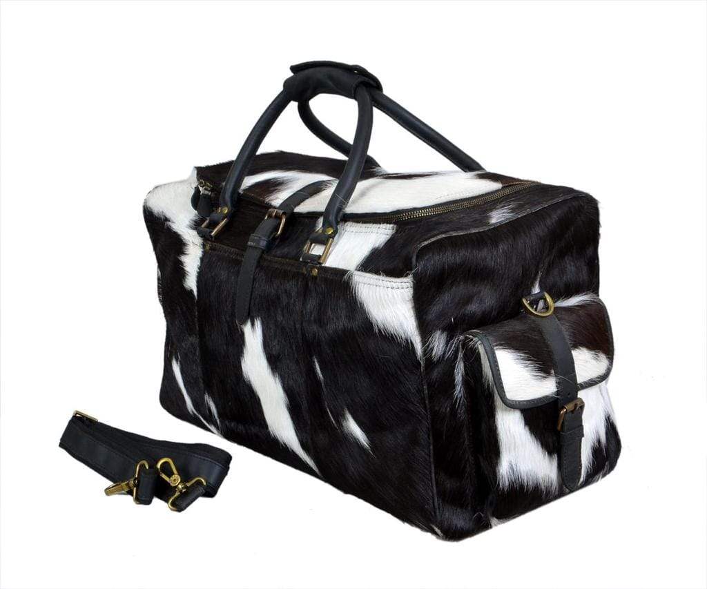 Cowhide Hair on Leather Travel Bag - Classy Leather Bags - Flyclothing LLC