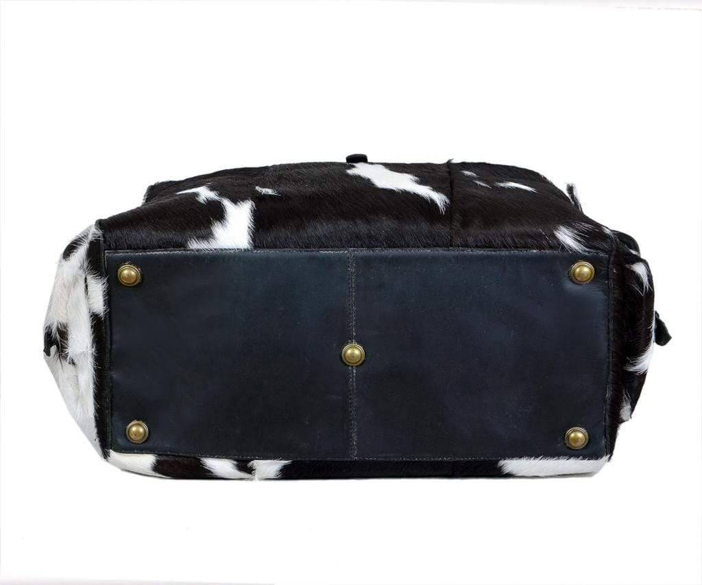 Cowhide Hair on Leather Travel Bag - Classy Leather Bags - Flyclothing LLC