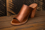 Hallie Heeled Sandal in Tan - Naughty Monkey