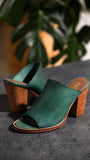 Hallie Heeled Sandal in Teal - Naughty Monkey