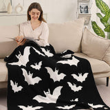Halloween Bat Patterned Reversible Throw Blanket - Madeline Love - Flyclothing LLC