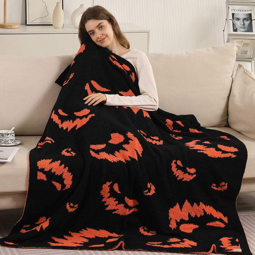 Halloween Bat Patterned Reversible Throw Blanket - Madeline Love - Flyclothing LLC