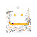 Halloween Boo Bar Cube Resin Pendant Necklace Earring Set