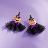 Halloween Pumpkin with Bow Earrings - Madeline Love - Flyclothing LLC