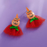 Halloween Pumpkin with Bow Earrings - Madeline Love - Flyclothing LLC