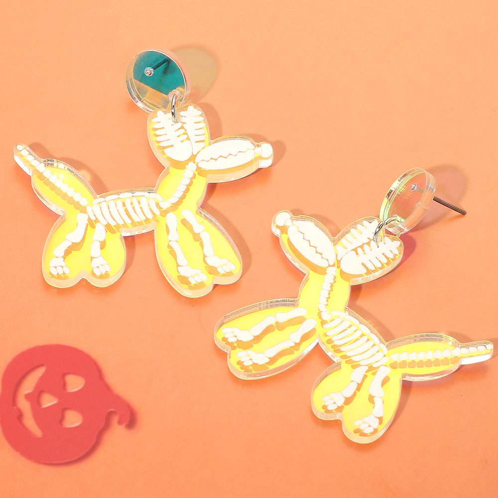 Halloween Skeleton Balloon Dog Dangle Earrings - Madeline Love - Flyclothing LLC