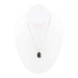 Hammered Green Seraphinite and Sterling Silver Pendant Necklace - Barse Jewelry