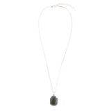 Hammered Green Seraphinite and Sterling Silver Pendant Necklace - Barse Jewelry - Flyclothing LLC