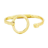 Hammered Metal Hoop Hook Cuff Bracelet - Madeline Love - Flyclothing LLC