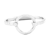 Hammered Metal Hoop Hook Cuff Bracelet - Madeline Love - Flyclothing LLC