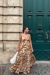DEW KISS ALMOND WOVEN MAXI DRESS - Flying Tomato - Flyclothing LLC