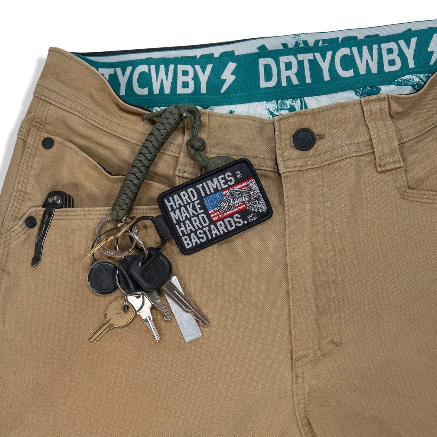 Hard Times Make Hard Bastards Flight Tag Keychain - DIRTY COWBOY USA - Flyclothing LLC
