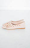 Harriette Leather Flats in Blush - Naughty Monkey