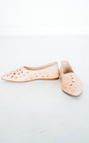 Harriette Leather Flats in Blush - Naughty Monkey