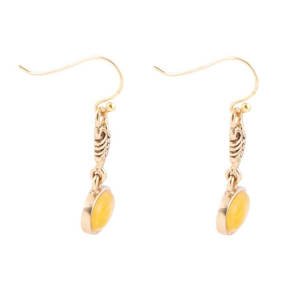Harmony Orange Quartz Golden Drop Earrings - Barse Jewelry - Flyclothing LLC