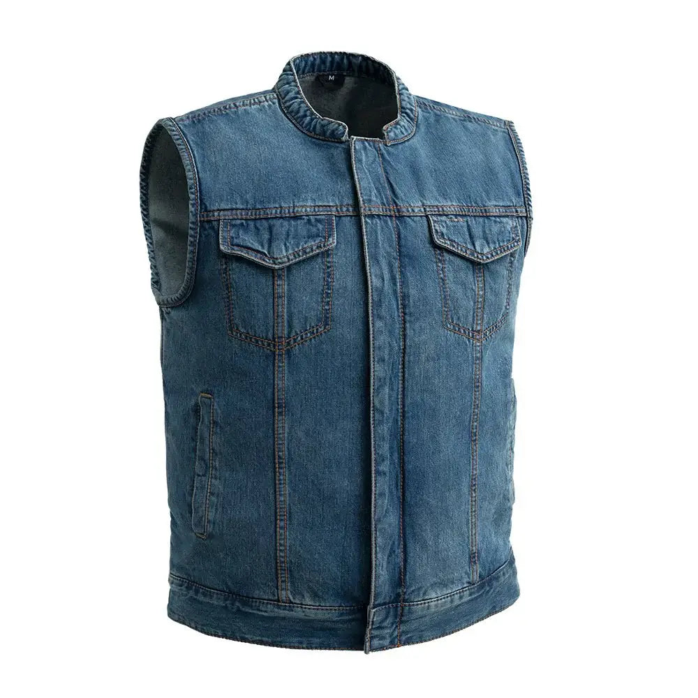 Havoc Men's Denim Motorcycle Vest - First Manufacturing Company - Flyclothing LLC