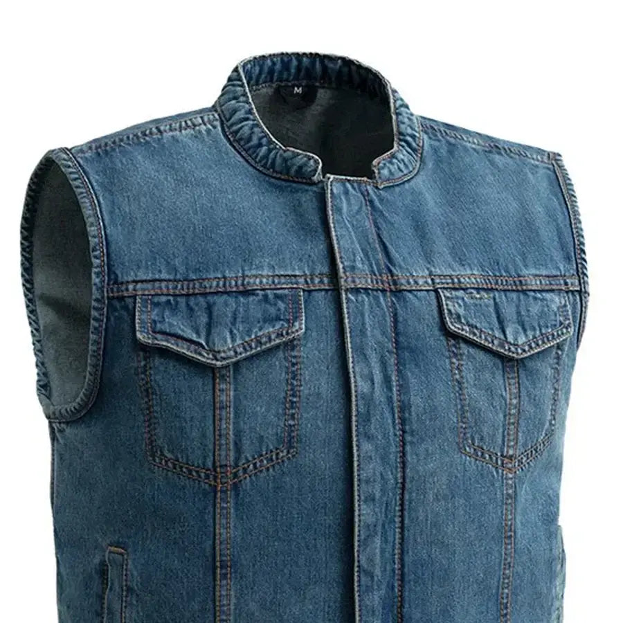 Havoc Men's Denim Motorcycle Vest - First Manufacturing Company - Flyclothing LLC