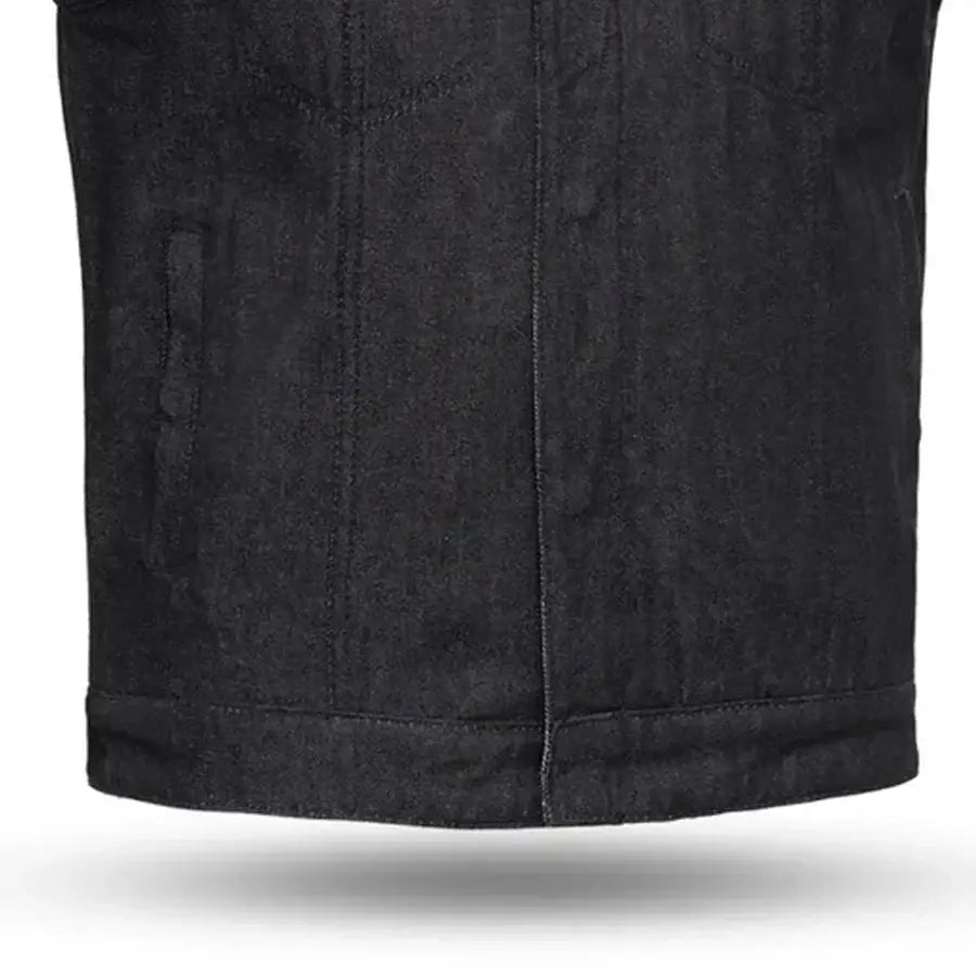 Haywood Men's Motorcycle Denim Vest - Black - First Manufacturing Company - Flyclothing LLC