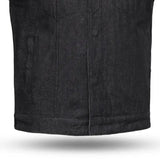 Haywood Men's Motorcycle Denim Vest - Black - First Manufacturing Company - Flyclothing LLC