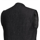 Haywood Men's Motorcycle Denim Vest - Black - First Manufacturing Company - Flyclothing LLC