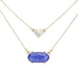 Heart Hexagon Bead Pendant Double Layered Necklace - Madeline Love - Flyclothing LLC