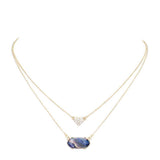Heart Hexagon Bead Pendant Double Layered Necklace - Madeline Love - Flyclothing LLC