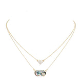 Heart Hexagon Bead Pendant Double Layered Necklace - Madeline Love - Flyclothing LLC