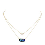 Heart Hexagon Bead Pendant Double Layered Necklace - Madeline Love - Flyclothing LLC