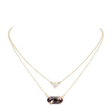 Heart Hexagon Bead Pendant Double Layered Necklace - Madeline Love - Flyclothing LLC