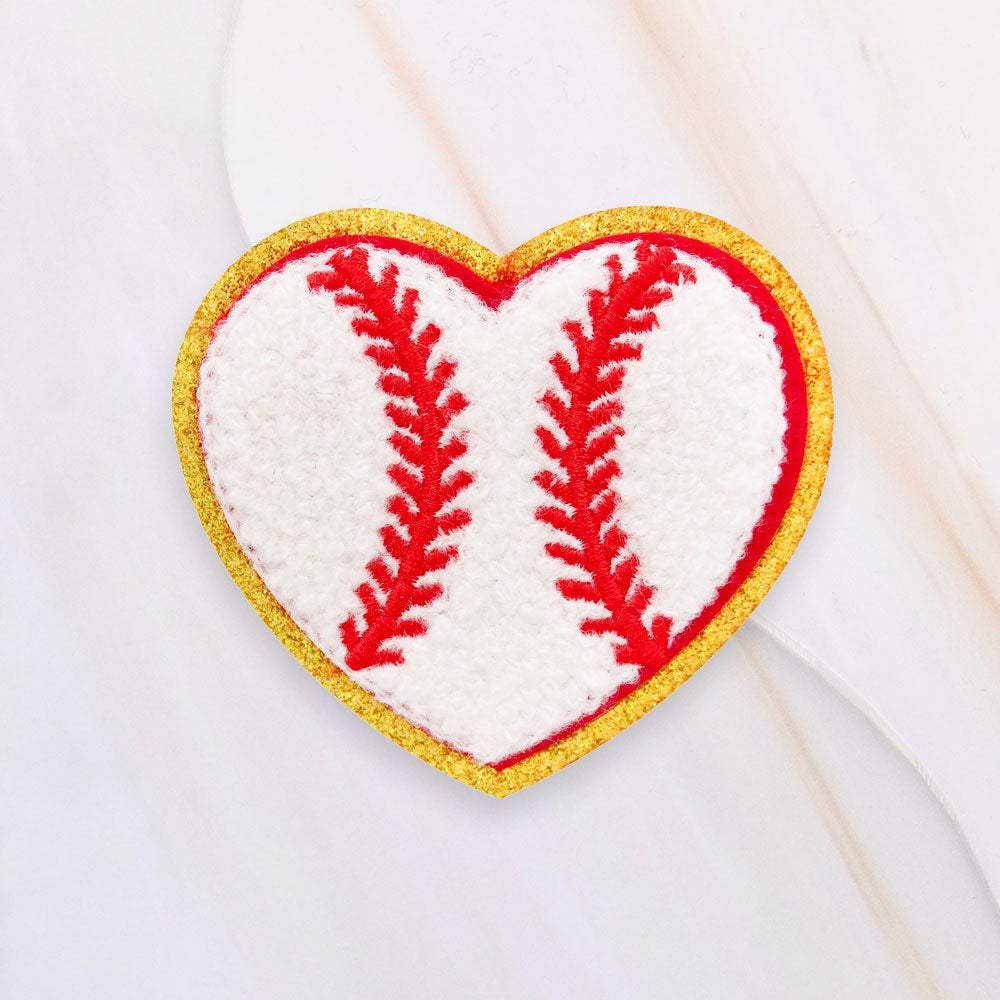 Heart Shaped Baseball Iron On Patch - Madeline Love - Flyclothing LLC