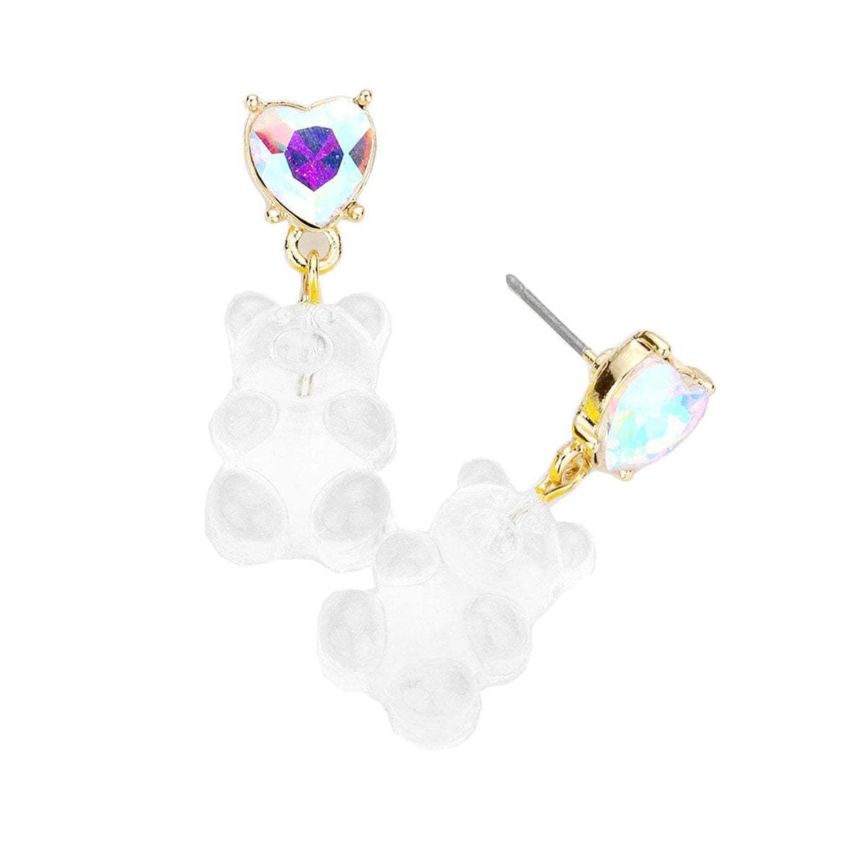 Heart Stone Gummy Bear Dangle Earrings - Madeline Love - Flyclothing LLC