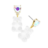 Heart Stone Gummy Bear Dangle Earrings - Madeline Love - Flyclothing LLC