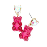 Heart Stone Gummy Bear Dangle Earrings - Madeline Love - Flyclothing LLC