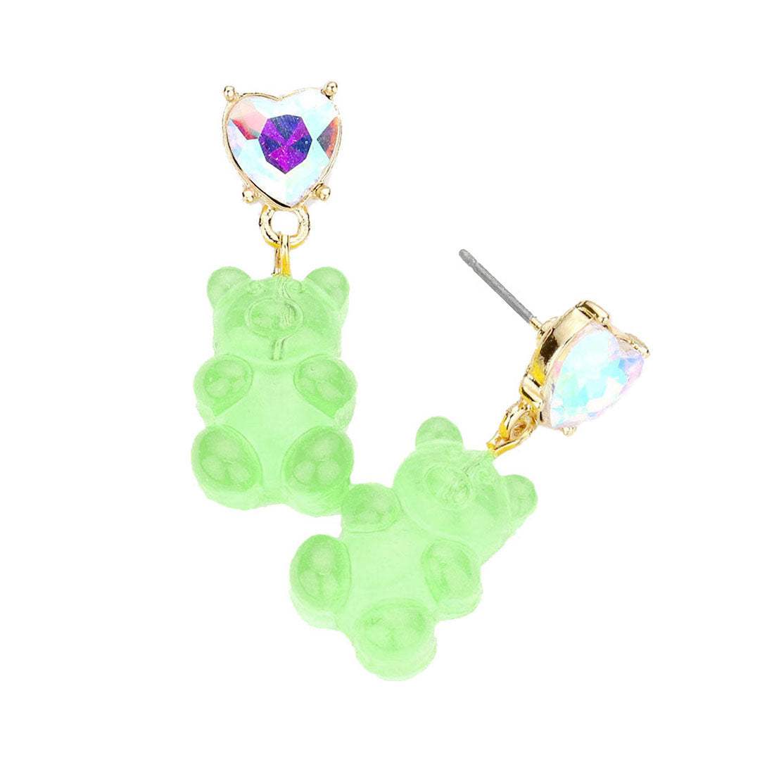 Heart Stone Gummy Bear Dangle Earrings - Madeline Love - Flyclothing LLC