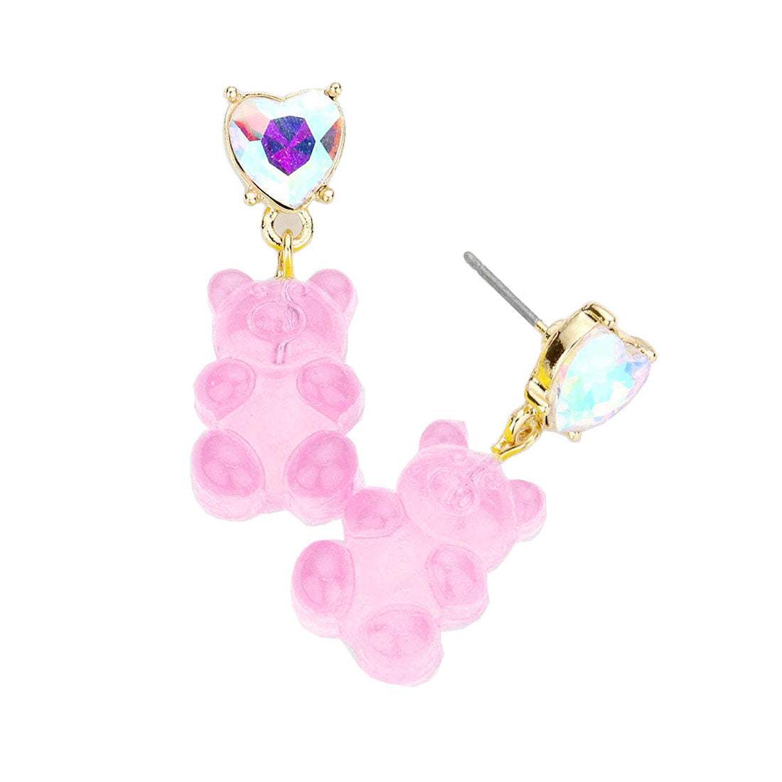 Heart Stone Gummy Bear Dangle Earrings - Madeline Love - Flyclothing LLC