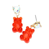 Heart Stone Gummy Bear Dangle Earrings - Madeline Love - Flyclothing LLC