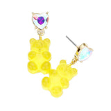 Heart Stone Gummy Bear Dangle Earrings - Madeline Love - Flyclothing LLC