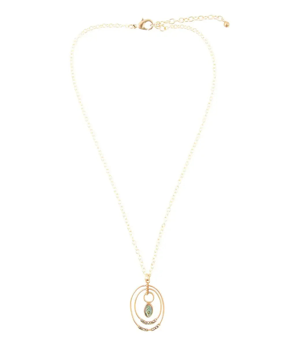 Henley Blue Abalone Golden Pendant Necklace - Barse Jewelry - Flyclothing LLC