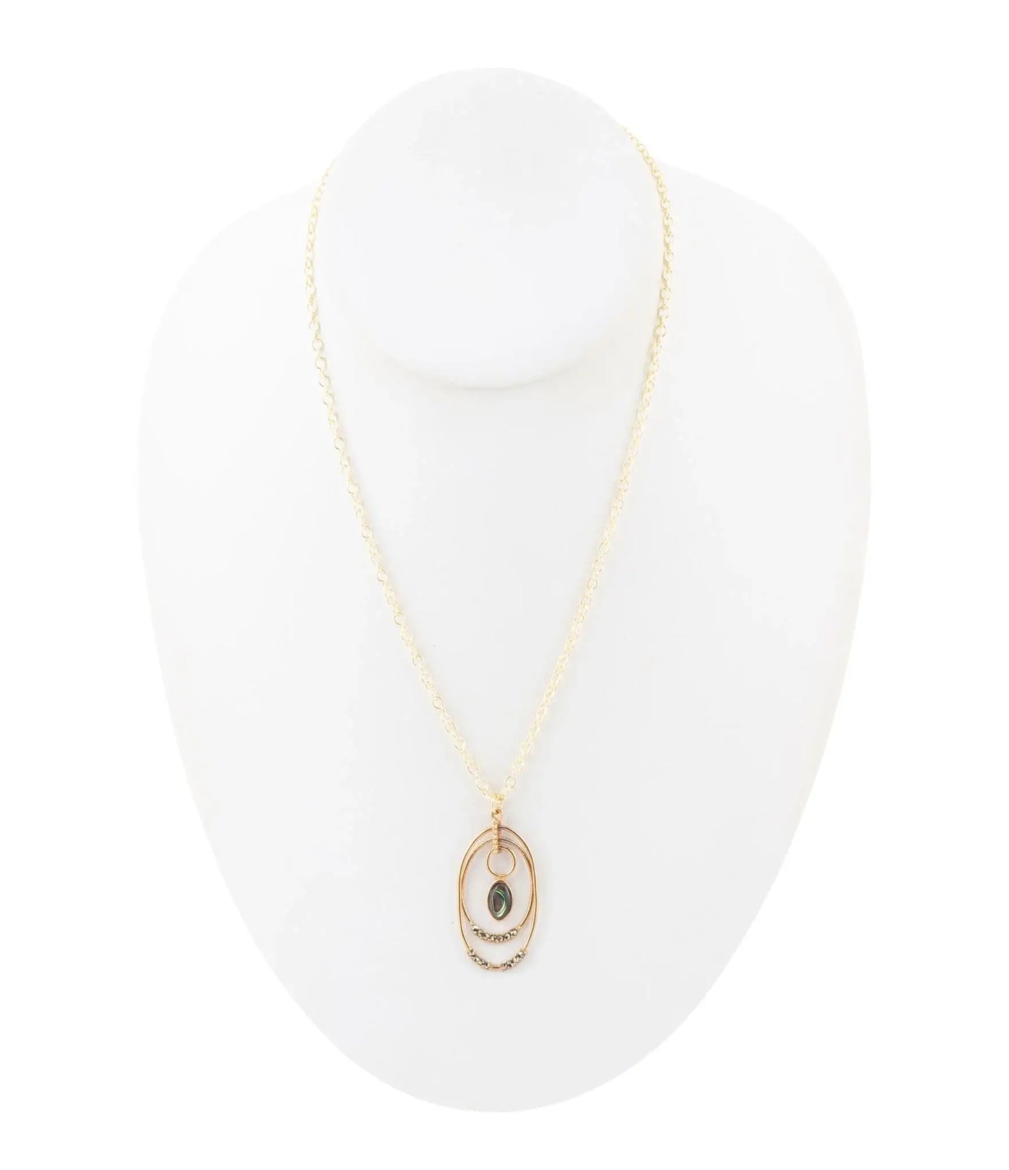 Henley Blue Abalone Golden Pendant Necklace - Barse Jewelry - Flyclothing LLC